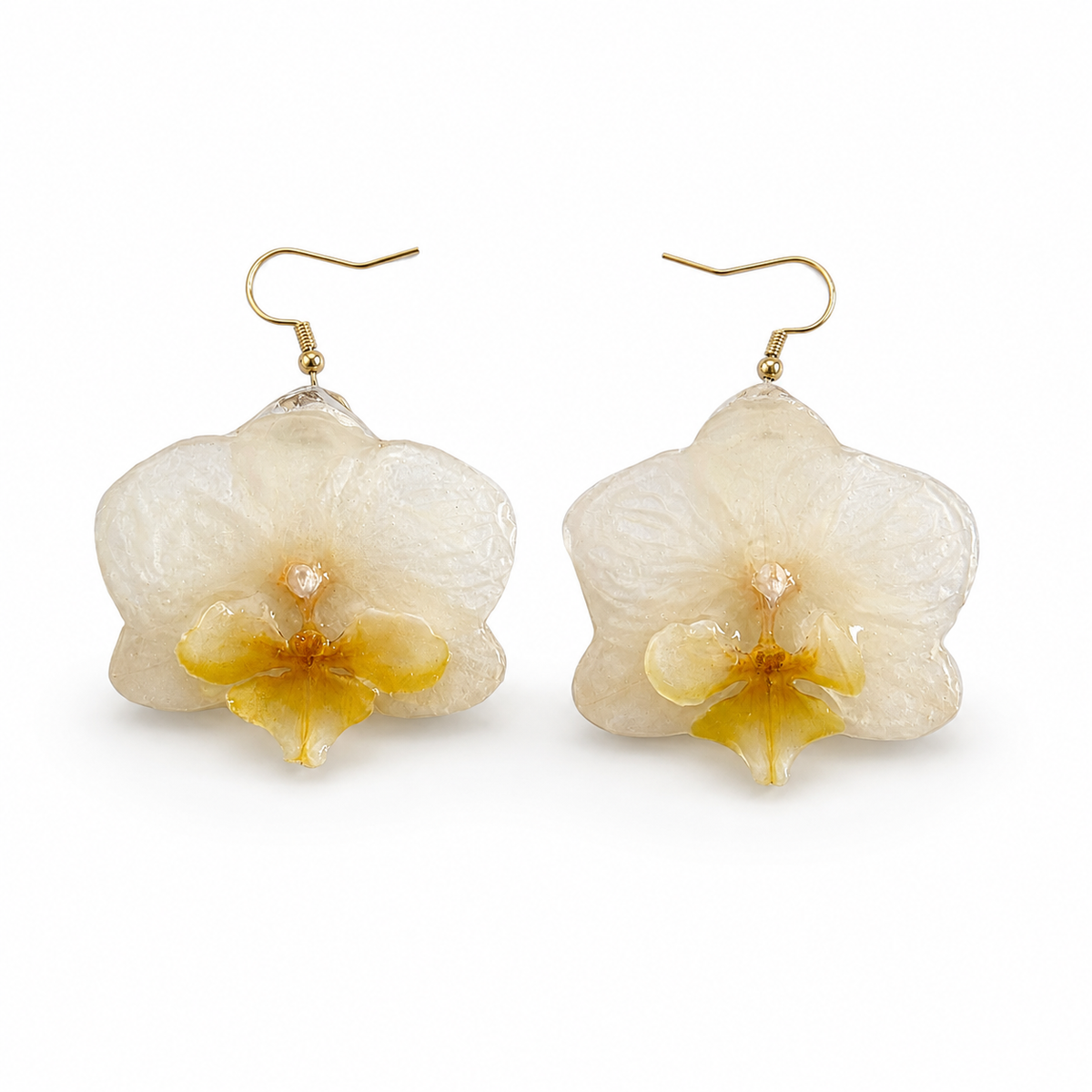 Brincos Pérola - Orquídea preservada