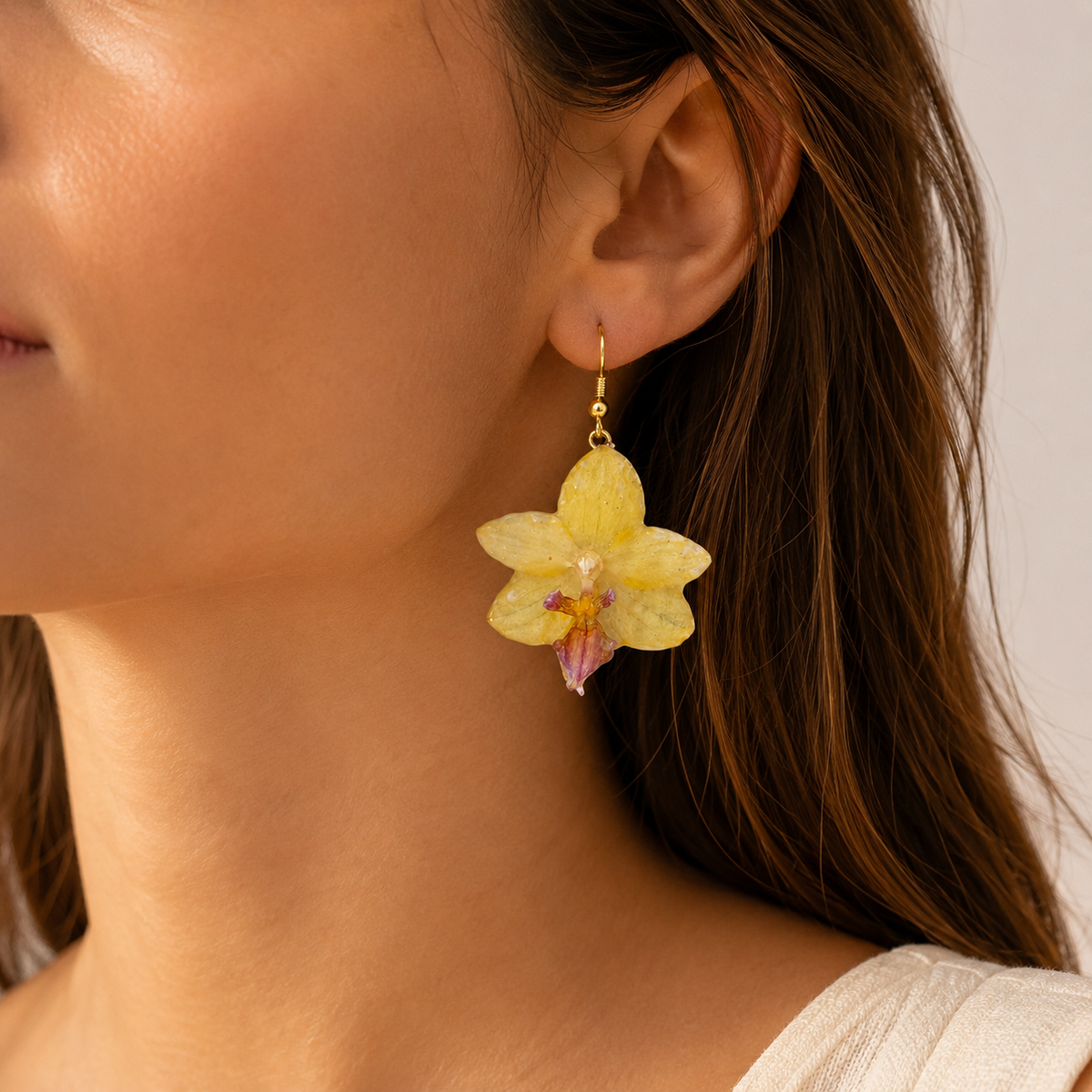 Brincos Lola - Orquídea preservada