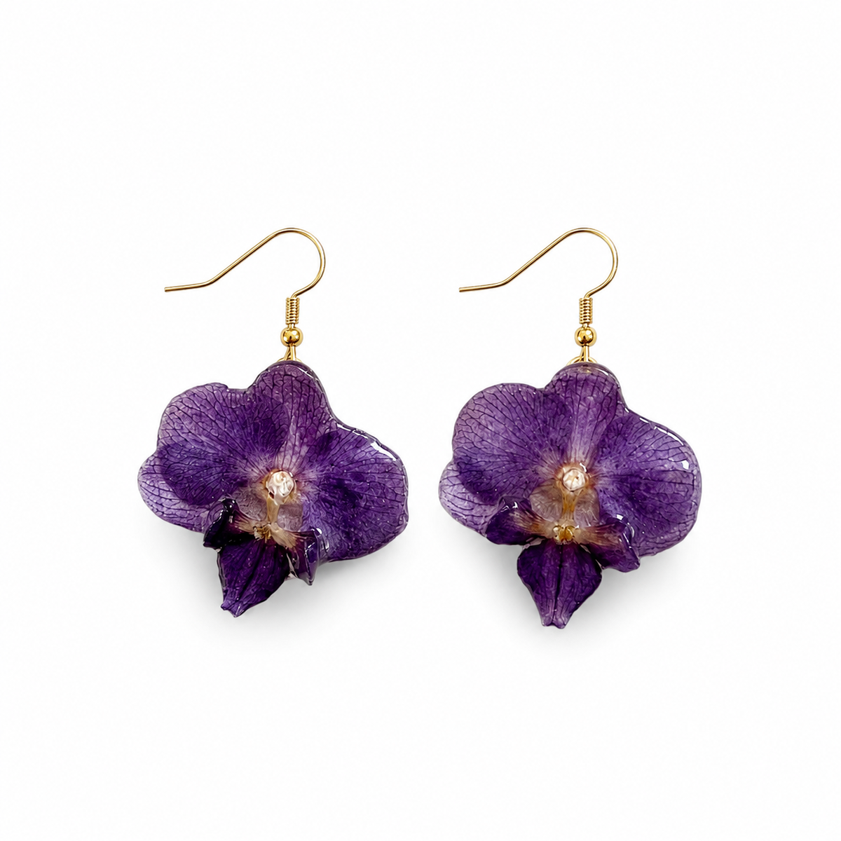 Brincos Ametista - Orquídea preservada