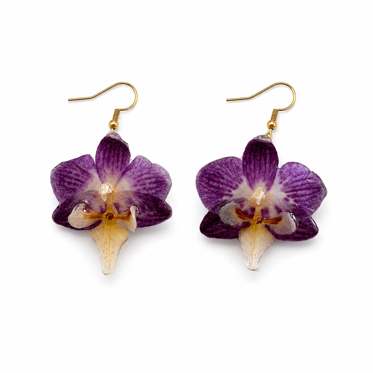 Brincos Leonor - Orquídea preservada