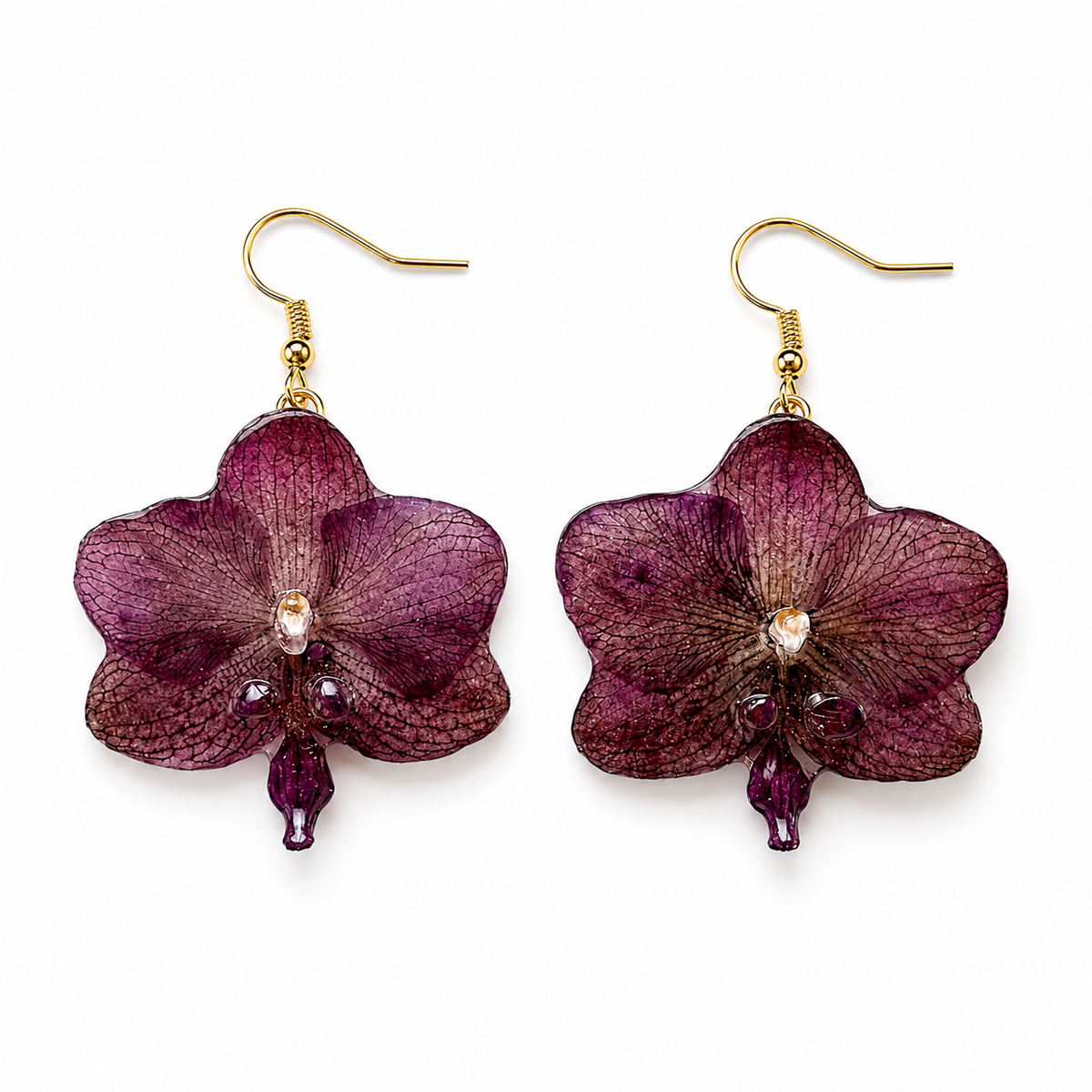 Brincos Solange - Orquídea preservada