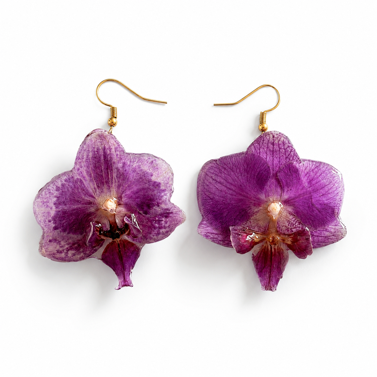 Brincos Malva - Orquídea preservada