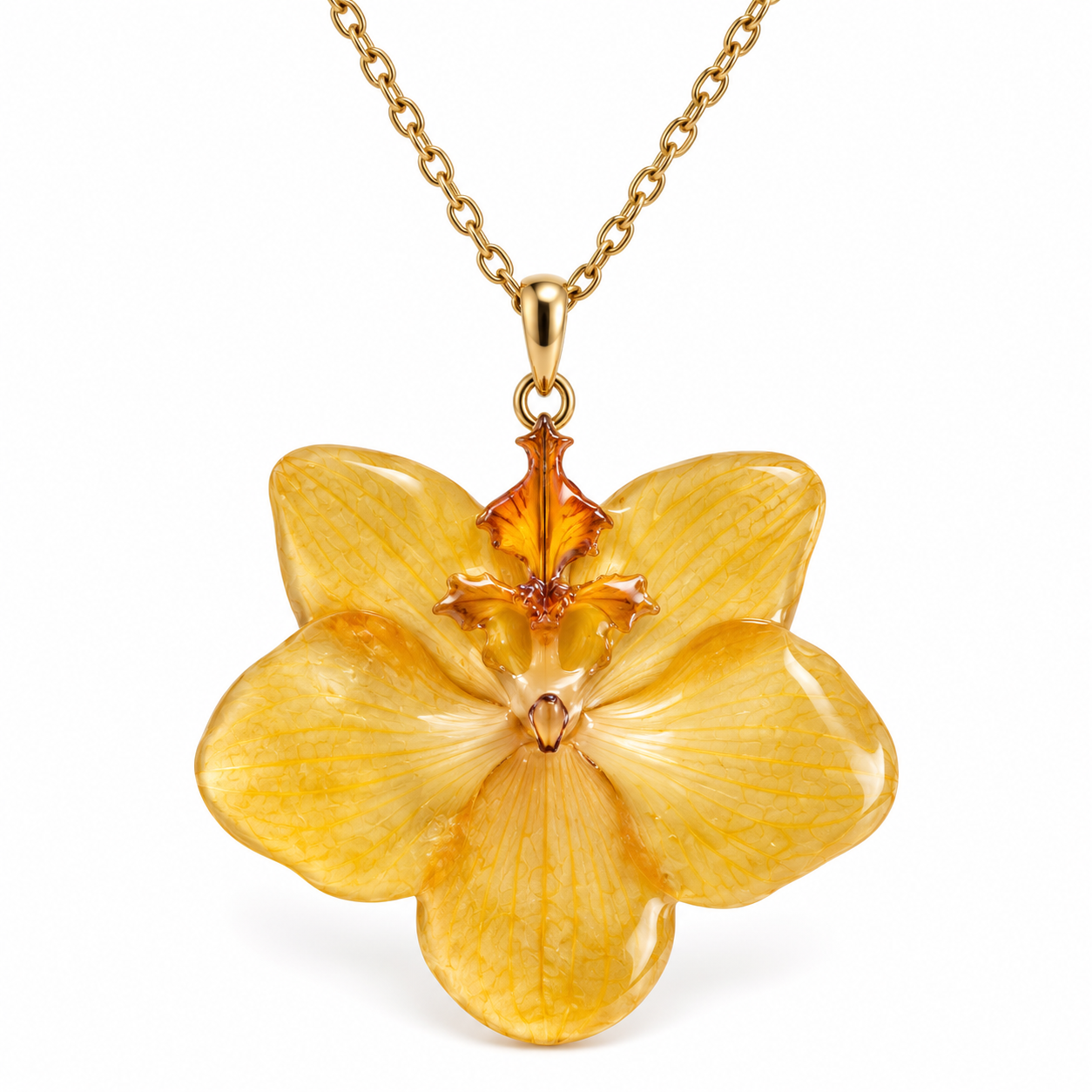 Colar Alva - Orquídea preservada