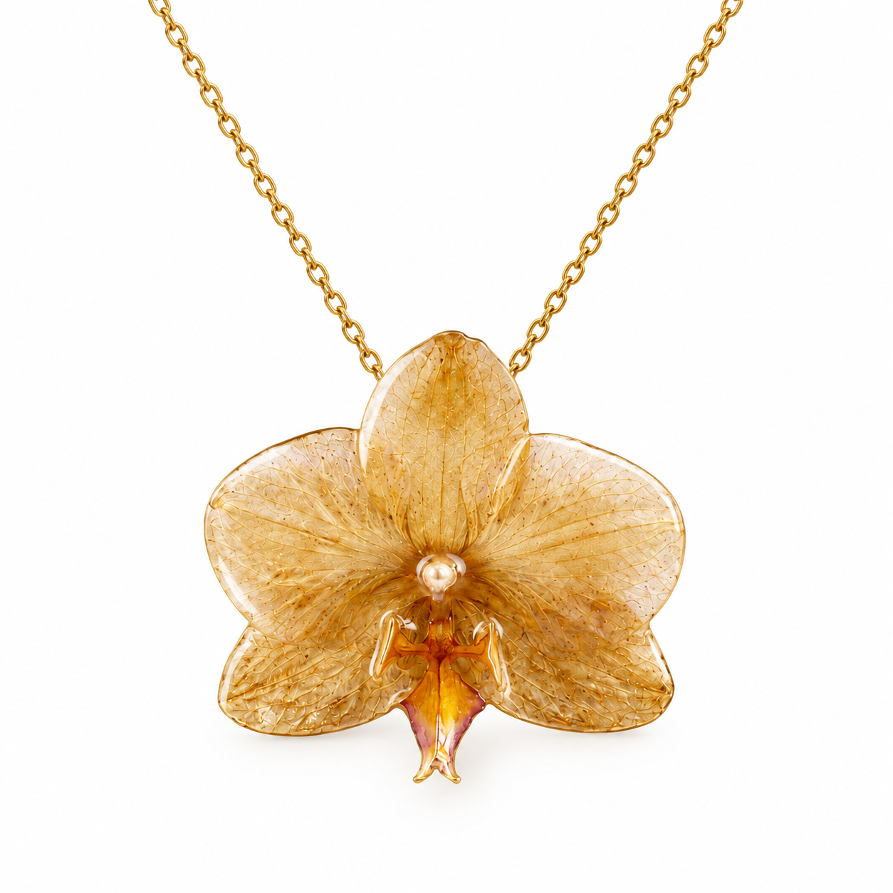 Colar Aurora - Orquídea preservada