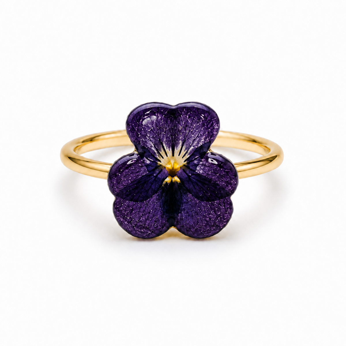 Anel Violeta - Flor natural