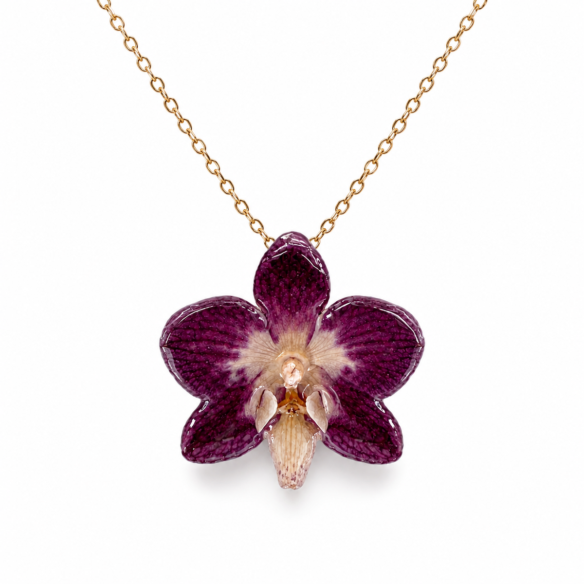 Colar Leonor - Orquídea preservada